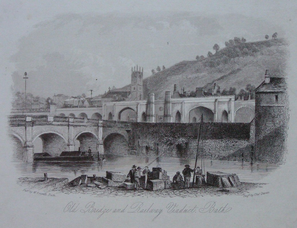 Steel Vignette - Old Bridge and Railway Viaduct, Bath - Davies
